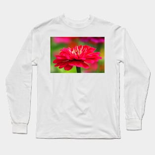 Pink zinnia flower Long Sleeve T-Shirt